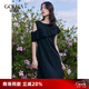 歌莉婭黑色顯瘦連衣裙夏裝名媛禮服裙子女裝小個子氣質(zhì)125R4H6P0 00B黑色 M