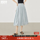 對白夏日空氣感花苞半身裙女2025年夏季新款松緊腰褶皺a字長(cháng)裙子 淺藍色 S