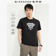 佐丹奴短袖t恤男新款純棉復古印花圓領(lǐng)休閑運動(dòng)體恤衫男13094201 07標志黑 XL