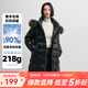 千仞崗秋冬季長(cháng)款鴨絨羽絨服大毛領(lǐng)連帽百搭休閑大牌外套保暖防寒服 亮雅黑-亮面 S (160)
