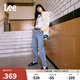 Lee411舒適高腰小直腳藍(lán)色日常休閑女士牛仔褲潮流