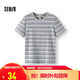 森馬（Semir）涼感T|短袖T恤女短款緊身正肩2025夏季復古條紋上衣109325100039