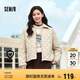 森馬（Semir）棉服女燈芯絨翻領(lǐng)菱形格復(fù)古2024冬三防寬松輕薄棉衣109724112007