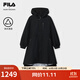 FILA 斐樂(lè )官方女士梭織外套2025秋新款時(shí)尚休閑寬松連帽收腰風(fēng)衣 正黑色-BK M 165/84A/M