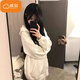 棉致美式碎花開(kāi)衫連帽衛衣女春秋季2025新款潮流寬松慵懶風(fēng)上衣外套 699杏色【常規高品質(zhì)30.5】 L 105-120斤