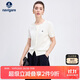 Navigare意大利小帆船女彈力短袖針織開衫純色圓領(lǐng)外套2324595501 白 L 