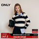 ONLY秋冬含羊毛學(xué)院風(fēng)套頭翻領(lǐng)寬松針織衫女|124313028 H32 深藍白條紋 M (165) 84A