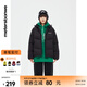 美特斯邦威立領(lǐng)羽絨服女冬季新款保暖字母印花潮舒適外套上裝 影黑 L 165 88A
