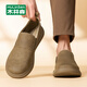 木林森男鞋春季2026新款一腳蹬樂(lè )福鞋子男士高端休閑皮鞋男軟底豆豆鞋男 卡其 （6868款） 41 （標準皮鞋碼）