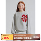ELLE KIDS童裝 幸運愛(ài)心四葉草印花女童秋季衛衣/半裙可選 花灰色-衛衣 160 (S)
