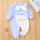 OLOEY嬰兒連體衣秋冬款寶寶鴛鴦套裝純棉百天2025新男女寶寶哈衣鴛鴦褲 小鯊魚(yú) 80cm (9-12個(gè)月)身高74-80cm