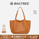 BAGTREE李思思同款包包樹(shù)晚楓包輕奢植鞣皮大容量托特包通勤單肩電腦女包 橡果色-中號 可裝14寸電腦 高級小眾