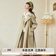 紫涵（ZIHAN）雙排扣中長(zhǎng)款風(fēng)衣女H型簡(jiǎn)約通勤氣質(zhì)大衣金屬扣 卡其綠 L