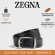 Zegna【雙11甄選】杰尼亞皮帶黑色皮革商務(wù)通勤雙面腰帶/皮帶3.5CM 黑色 110cm（3尺3）