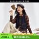 佐丹奴牛仔馬甲女新款洗水撞色明線圓領(lǐng)短款牛仔背心外套18374902 64牛仔原色 M