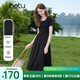 百圖betu女裝2025夏季新款短袖連衣裙拼接設(shè)計(jì)顯瘦有型裙子女2507T51 黑色 L