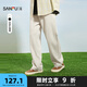 三福2025夏季男士棉布直筒休閑褲 時(shí)尚長(zhǎng)褲寬松褲子500858 杏色 28