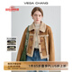 VEGA CHANG【精英衣櫥】皮毛一體短外套女2025年秋冬毛絨保暖夾克外套 布朗棕（短款） XS