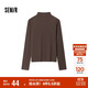 森馬（Semir）長(cháng)袖T恤女半高領(lǐng)吸濕發(fā)熱抗菌2024冬緊身抓絨打底衫109724101001