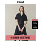 ELAND衣戀連衣裙女工裝風(fēng)西裝領(lǐng)正肩a字裙擺顯瘦裙子2025夏季新款 藏青色(59)Navy L /170