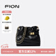 菲安妮（FION）音符系列水桶包女包流浪包軟皮單肩包2025新款七夕情人節(jié)禮物 經(jīng)典黑-小款（不含掛件） 中包