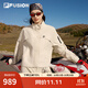 FILA FUSION斐樂(lè )潮牌梭織外套女冬新款休閑防水寬松短款風(fēng)衣 明耶卡其-LK M