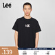 Lee25新品舒適版圓領(lǐng)Logo印花男女同款短袖T恤休閑潮LUT0098394LE 黑色（尺碼偏大，拍小一碼） L