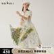 謎底POLO領(lǐng)連衣裙短袖女2024夏新款文藝小清新碎花長(cháng)裙246ML9008 明黃花 2XL