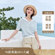 茵曼減齡針織衫小個子T恤女夏氣質高級感短袖橫條紋上衣藍白條-新  S
