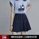ELLE設(shè)計(jì)感百褶高腰A字半身裙女2025夏裝新款小個(gè)子氣質(zhì)顯瘦短裙 藏青 L
