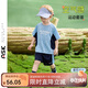 ASK JUNIOR男童兒童運動(dòng)套裝2025夏季吸濕速干嬰幼短袖短褲 藍色  110 