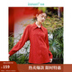 茵曼（INMAN）【中國風(fēng)】新中式本命年龍年新年紅襯衣2024春女新款收腰上衣 法國紅 M