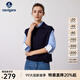 Navigare意大利小帆船無(wú)袖毛衣女春秋季寬松舒適保暖羊毛衫通勤針織背心女 海軍藍 S