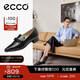 愛步（ECCO）穆勒鞋女 尖頭單鞋淺口粗跟皮鞋 型塑214243 黑色21424301001（羊皮革） 36