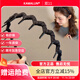 卡瑪倫（KAMALUN）發(fā)箍輕奢女款2025新款洗臉專(zhuān)用壓發(fā)防滑發(fā)卡高端發(fā)飾高顱頂頭飾 亮絲黑