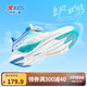 特步（XTEP）童鞋【氫風(fēng)8.0護足跑鞋】夏季透氣旋鈕扣飛彈科技機器人同款跑鞋 帆白/普魯士藍 【氫風(fēng)8.0】 36 碼