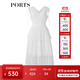 PORTS寶姿春夏新品女裝V-領(lǐng)無(wú)袖中長(cháng)連衣裙SM8D059MLN001 奶白色 S (4)