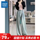 真維斯2025秋季新款潮流百搭女士直筒闊腿褲舒適女裝牛仔褲LEP 復古牛仔褲-淺藍色8510 S 155/60A
