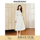 MAXRIENY精致復古感中長收腰散擺連衣裙宮廷風裙子 拼花 L 03/38