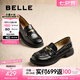 百麗（Belle）海鷗米色樂福鞋女2025春新商場同款通勤百搭鞋D7D1DAA5 黑色 38 (240mm)