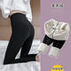 慕雪辭鯊魚(yú)褲女外穿秋冬大碼加絨加厚打底褲高腰緊身保暖顯瘦瑜伽九分褲 羊羔絨加絨加厚款黑色 M （95-115斤）