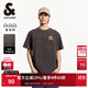 杰克·瓊斯（JACK&JONES）男裝25年短袖T恤男士夏季100%純棉潮流高端重磅寬松個性字母半袖 E12褐色 常規(guī) M