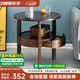 藝柳園實(shí)木茶幾休閑陽臺(tái)客廳沙發(fā)邊幾邊柜小圓桌創(chuàng)意角幾邊桌小桌子 胡桃色大號(hào)橡膠木