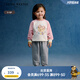 Teenie Weenie Kids小熊童裝25年新款女寶寶圓領(lǐng)印花衛(wèi)衣衛(wèi)褲套裝 粉色 100 cm
