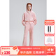 ELLE KIDS童裝 千禧風(fēng)繡花標絲絨套裝女童春秋季連帽外套/松緊微喇褲可選 粉色褲子 130