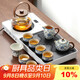 尚言坊功夫茶具整套帶茶盤(pán)帶煮茶燒水一體式茶臺茶杯高檔泡茶器全套裝
