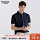 千紙鶴（Q ZHIHE）男裝夏季桑蠶絲短袖polo衫男士半袖透氣上衣 05A寶藍(lán) M