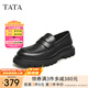他她（TATA）英倫休閑皮鞋男士一腳蹬懶人鞋樂(lè)福鞋冬季新款NEH01DM3 黑色 40