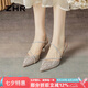 ZHR單涼鞋女夏氣質(zhì)尖頭高跟鞋仙女風(fēng)水鉆優(yōu)雅細跟女鞋 Y781 香檳 36