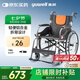 魚躍(yuwell)手動輪椅車H062C鋁合金免充氣減震輕便手動可折疊老人